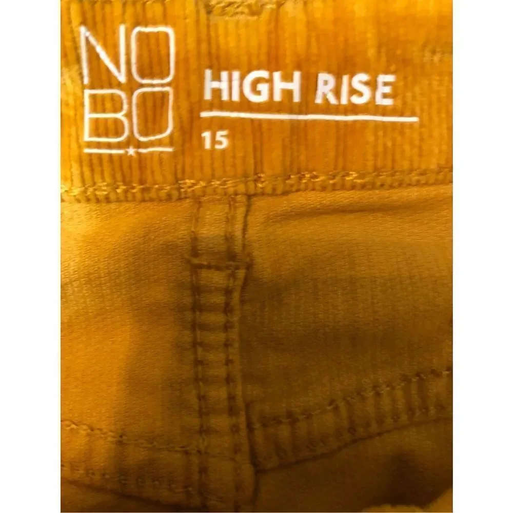 No Boundaries corduroy style vibrant orange gold button down front mini skirt